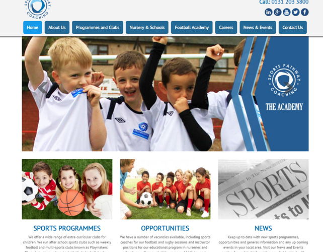 Web Design for a Sports Academy